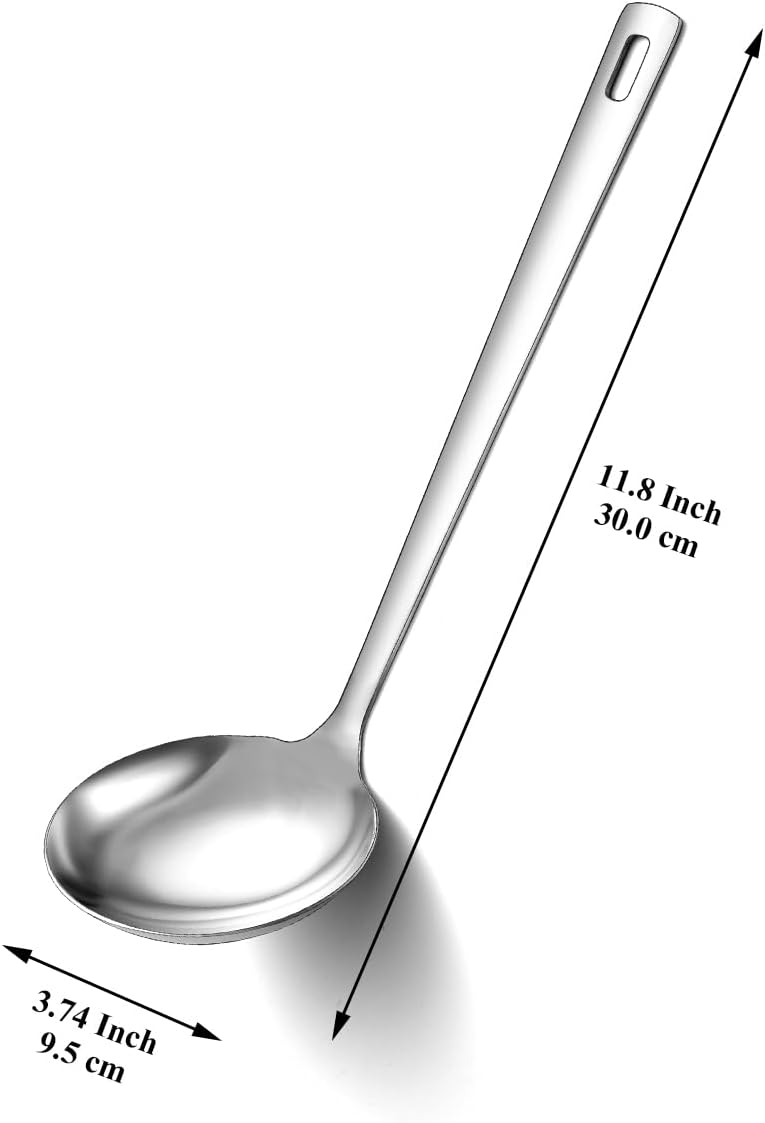 Berglander Stainless Steel Soup Ladle  11.8" Durable Ladel Spoon for Serving or Cooking  Dishwasher Safe  Durable & Rust-Resistant Cooking Utensil