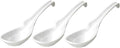 JapanBargain  Japanese Soup Spoons with Hook Chinese Spoons Wonton Spoons Ramen Spoons Ladle Style Soup Spoons  White Color  3 Pack