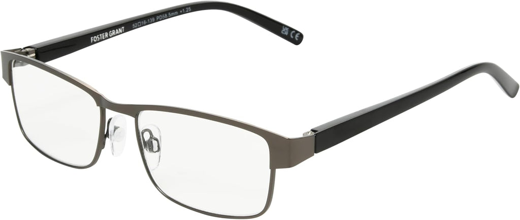 Foster Grant Men's Leo Square Reading Glasses