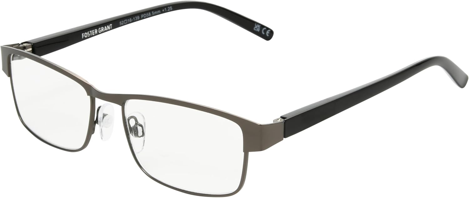 Foster Grant Men's Leo Square Reading Glasses