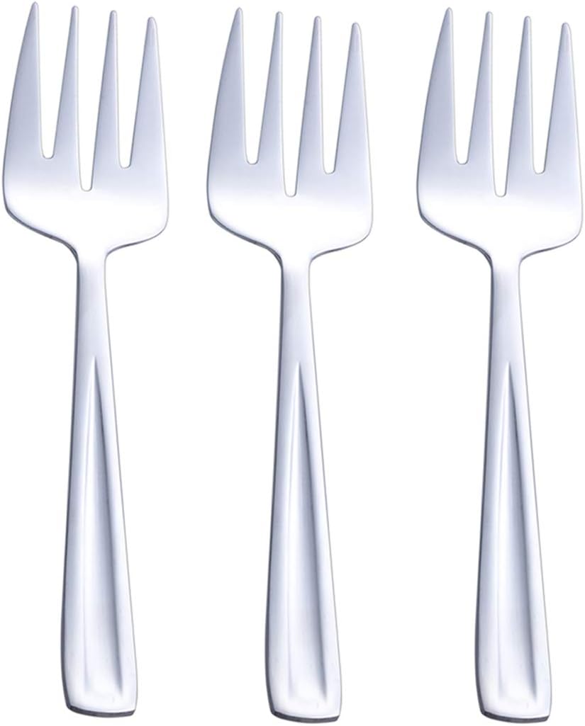 GoGeiLi Stainless Steel Large Serving Fork Set  9.5-inch Big Serving Fork for Party  Banquet  Buffet  Dishwasher Safe  Set of 3