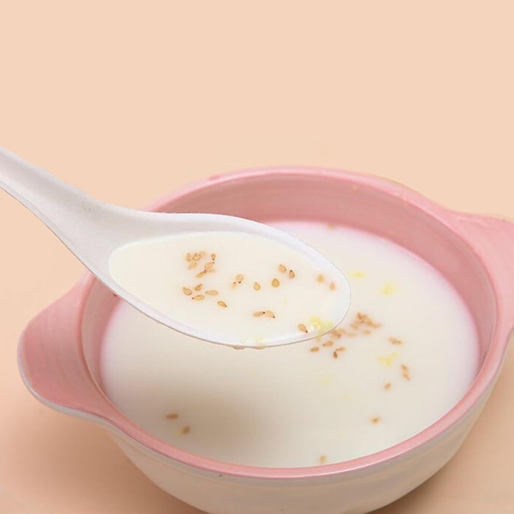 Eco Friendly Disposable Soup Spoons  Sugarcane Fiber Spoon  Healthy and Sturdy  5.5" Asian Soup Spoons  for Take-out Ramen Pho Noodles(50PCS)