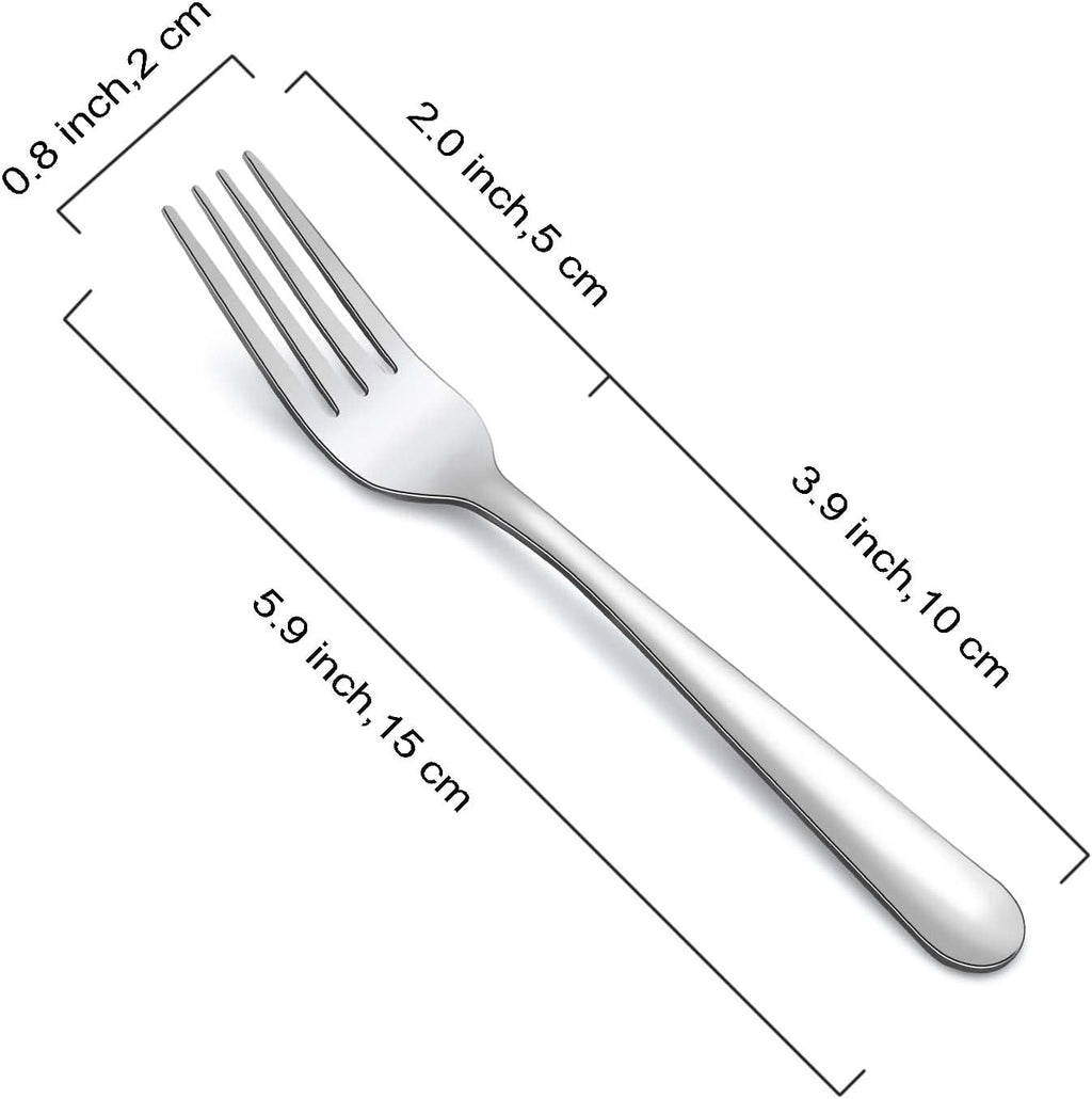 36-Piece Salad Forks Set  Funnydin 5.9" Stainless Steel Forks Silverware  Durable Dessert Forks Set  Cost-effective Small Forks for Home  Kitchen  Restaurant - Mirror Polished  Dishwasher Safe