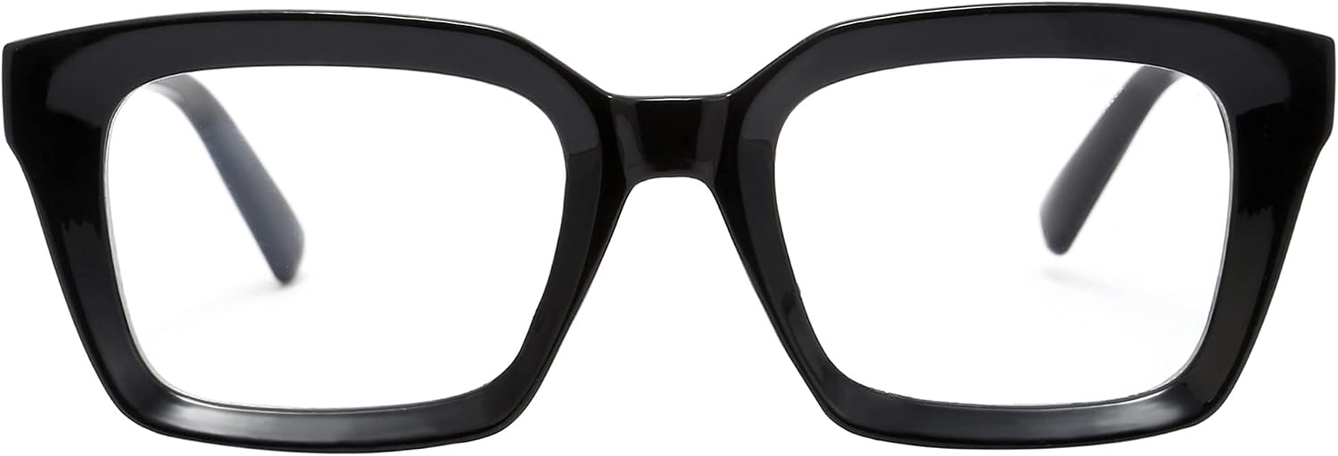 Kursan Classic Non Prescription Clear Lens Black Glasses for Women Men Thick Square Frame Eyeglasses