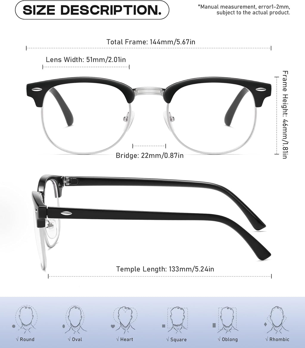 Blue Light Blocking Glasses Computer/Gaming/Screen Glasses for Women or Men，Anti Blue Light & UV