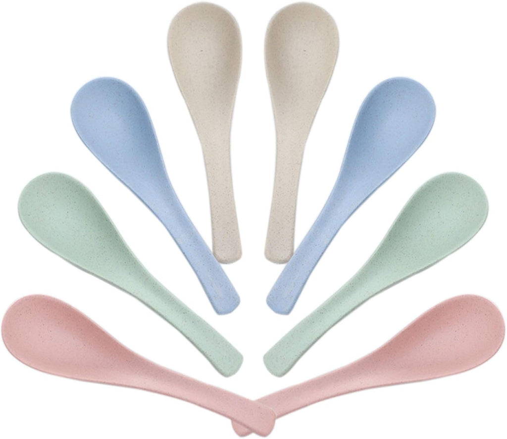 8 Pcs Plastic Spoon Dinner Spoons  Lnrkai Portable Reusable Soup Spoon Reusable Multicolor Lightweight Durable Spoon Dishwasher & Microwave Safe for Gift Set (8PCS)