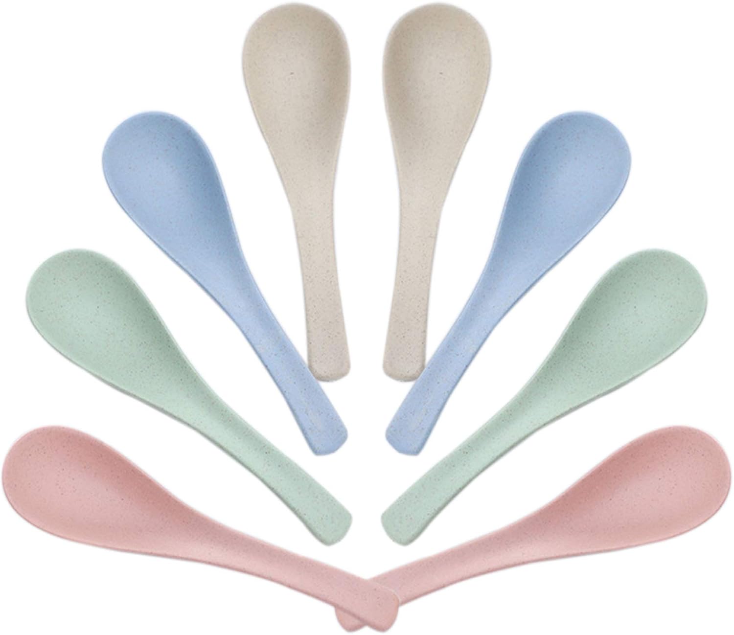 8 Pcs Plastic Spoon Dinner Spoons  Lnrkai Portable Reusable Soup Spoon Reusable Multicolor Lightweight Durable Spoon Dishwasher & Microwave Safe for Gift Set (8PCS)
