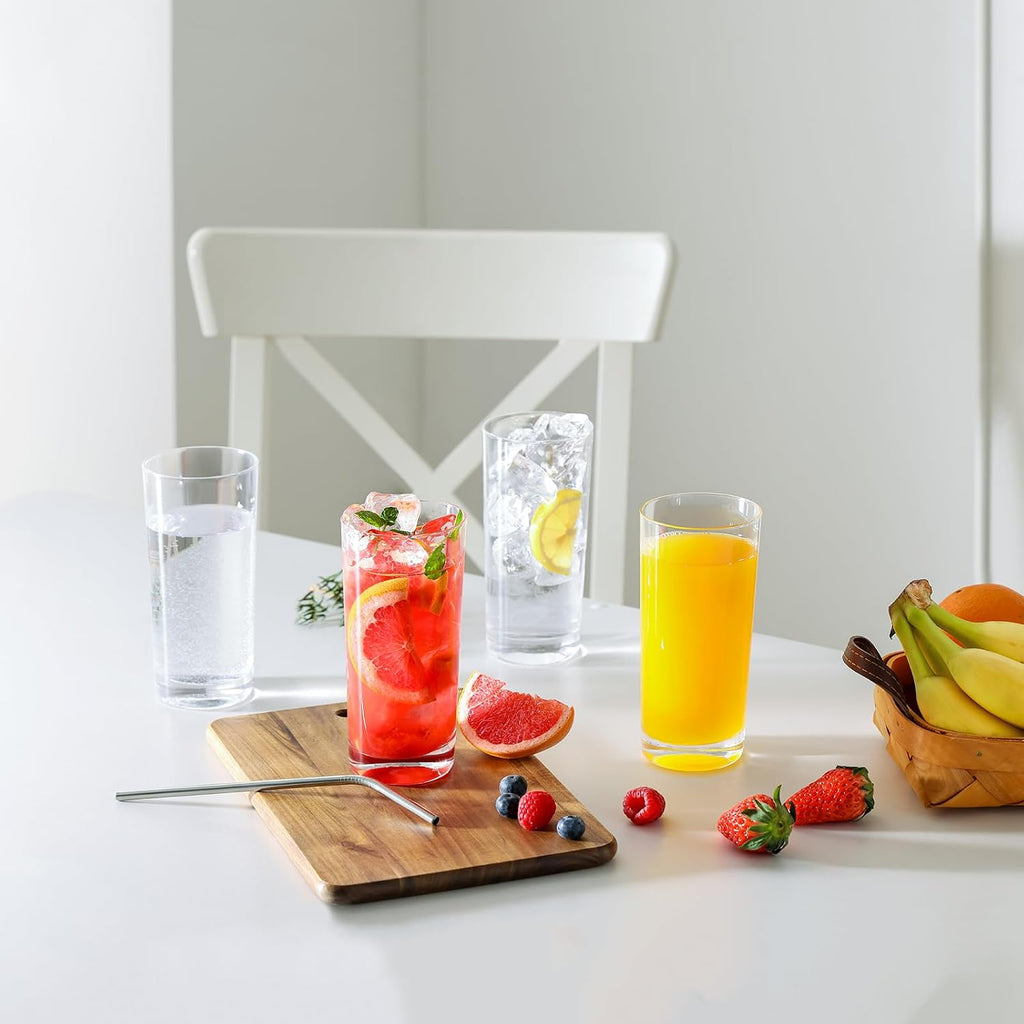 Highball Glasses Set of 6  16oz Tall Drinking Glasses  Water Glass for Kitchen  Tom Collins Glasses  Mojito Glass Cups  Cocktail Glasses for Bar Glassware