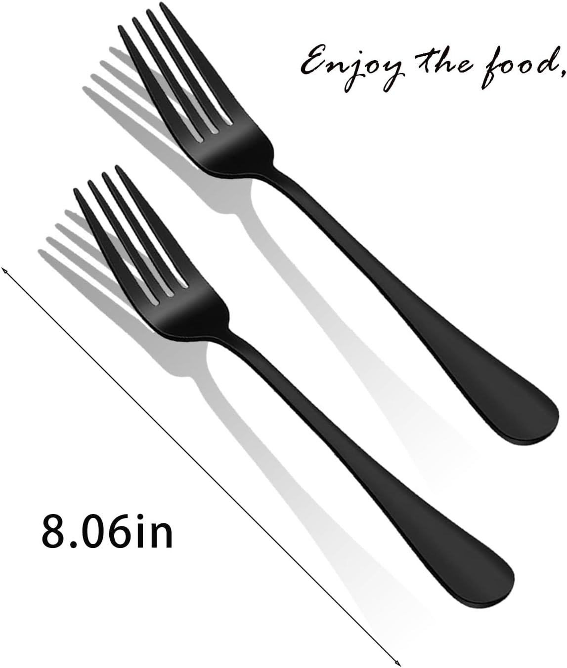 Black Forks Silverware Set Of 6 Pieces  Stainless Steel Forks  Mirror Polished Fork Set  Cutlery Utensils Set=  Apartment Essential Flatware