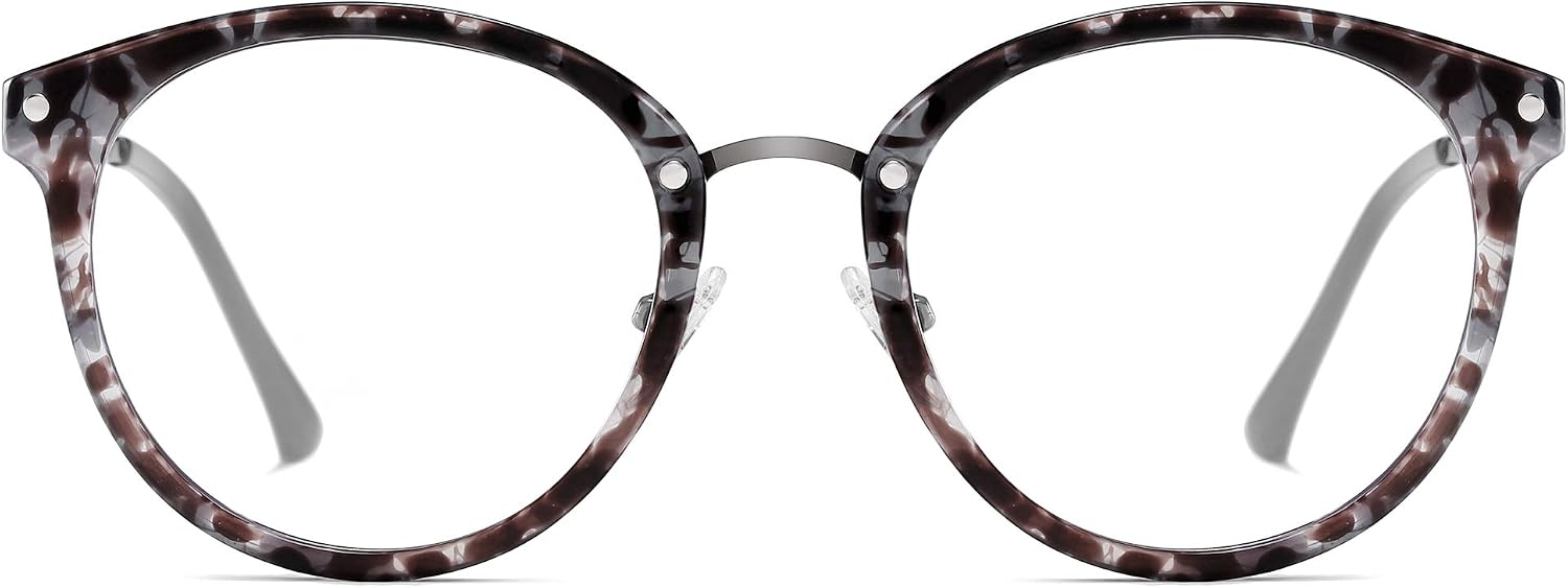 SOJOS Retro Round TR90 Blue Light Reading Glasses Womens Mens Readers Computer Glasses Eyewear Frame SJ9001