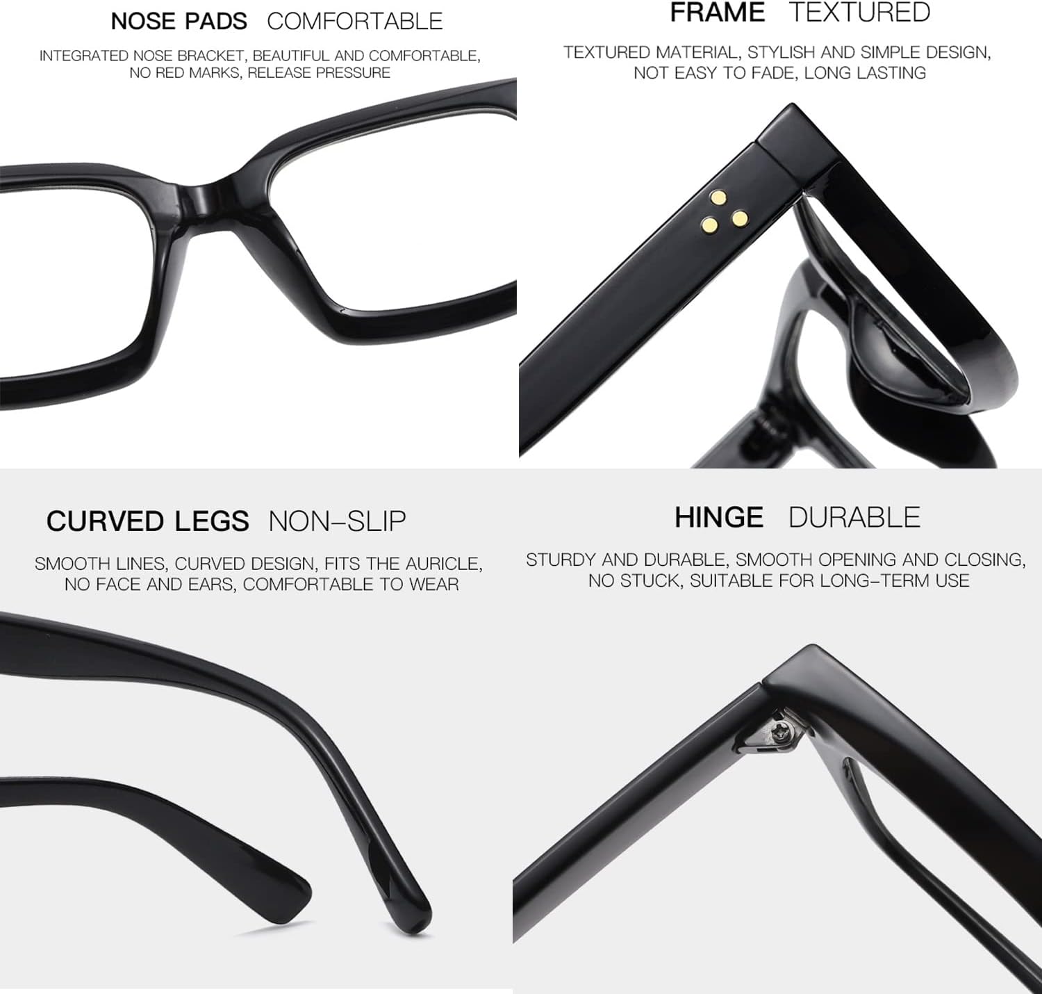 EYLRIM Classic Thick Square Frame Clear Lens Glasses for Women Men Non Prescription Eyeglasses