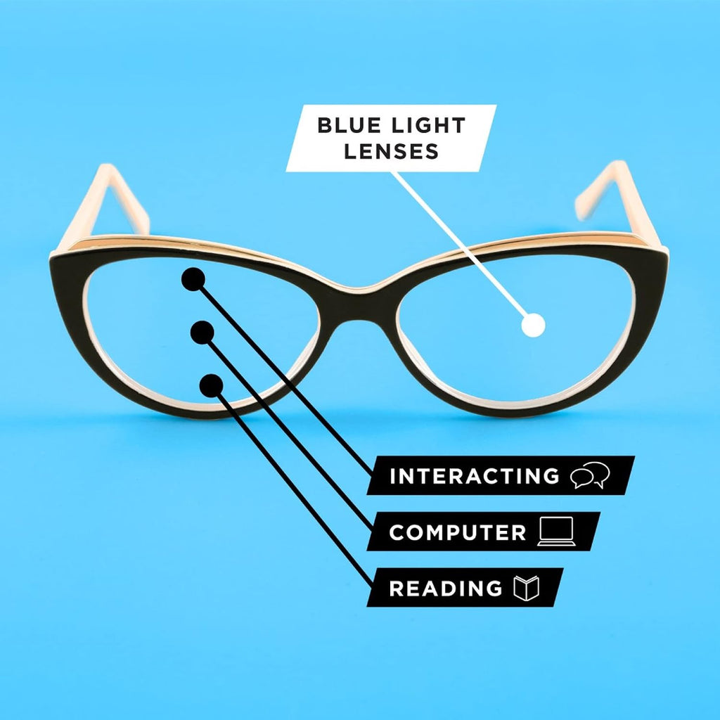 Foster Grant unisex-adult Mckay Blue Light Multifocus Reading Glasses Round reading-glasses