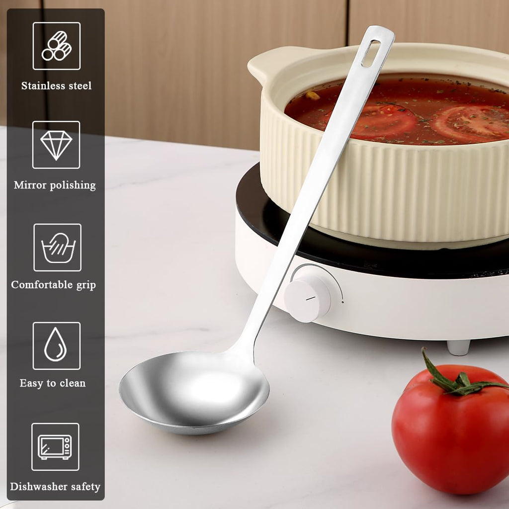 Berglander Stainless Steel Soup Ladle  11.8" Durable Ladel Spoon for Serving or Cooking  Dishwasher Safe  Durable & Rust-Resistant Cooking Utensil