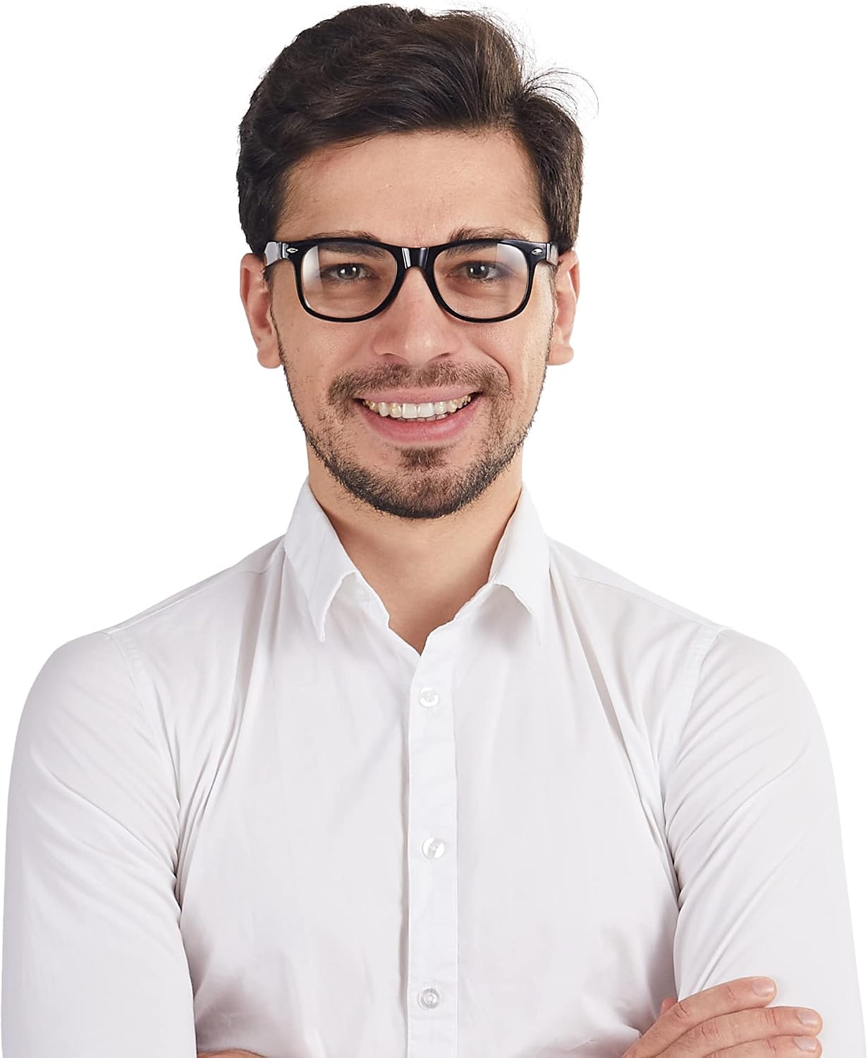 Spooktacular Creations Nerd Glasses  Black Fake Glasses with Clear Lenses Costume Props Halloween Cosplay for Men Women Adult Halloween Accessories Outfit