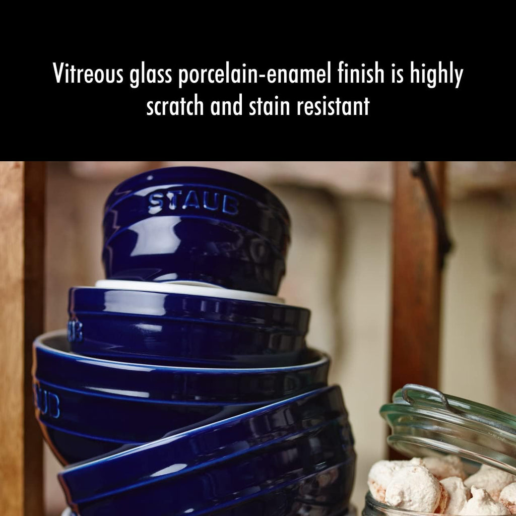 STAUB Ceramic 2-pc Large Universal Bowl Set  6.5-inch/1.25-qt  Dark Blue