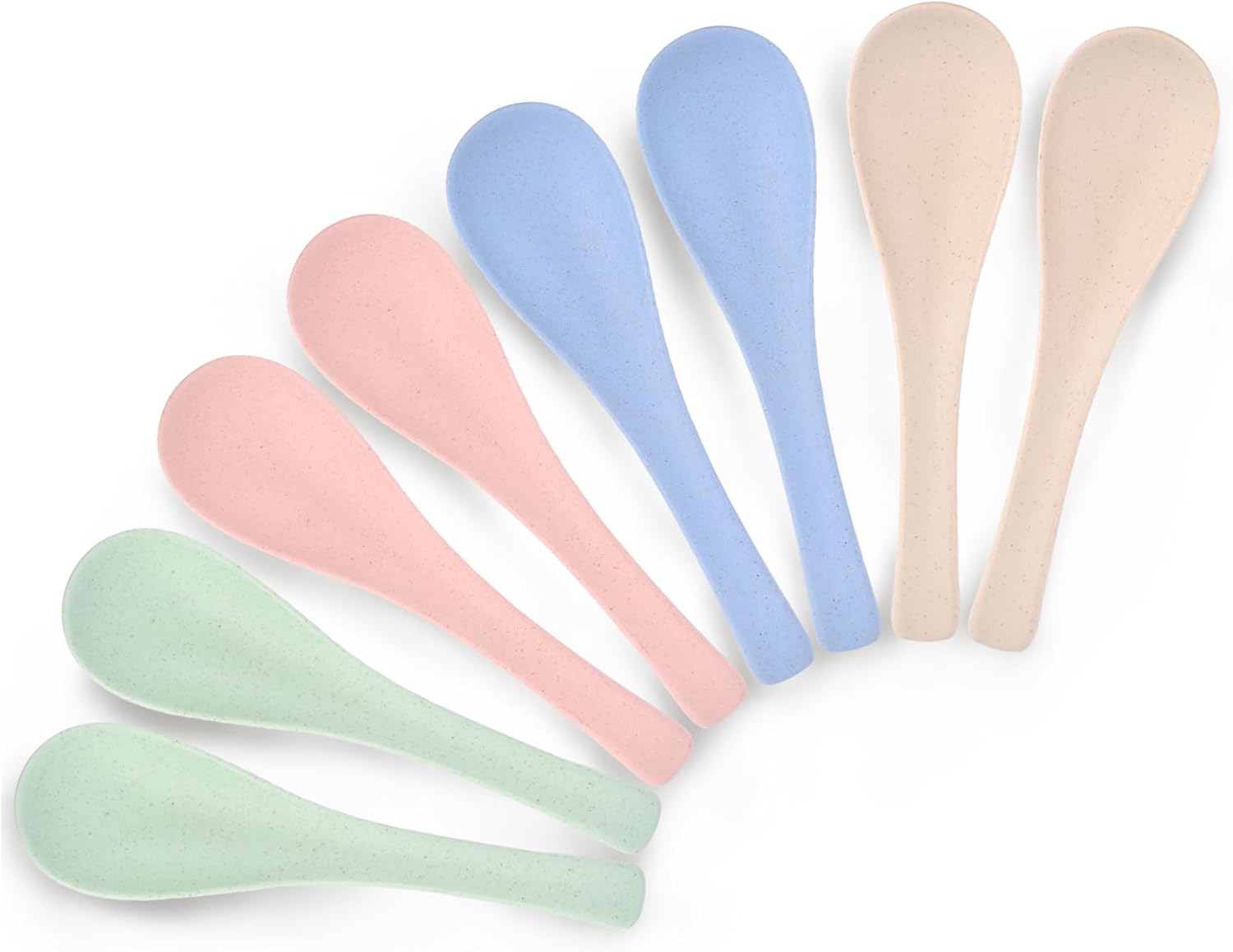 8 Pcs Plastic Spoon Dinner Spoons  Lnrkai Portable Reusable Soup Spoon Reusable Multicolor Lightweight Durable Spoon Dishwasher & Microwave Safe for Gift Set (8PCS)
