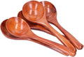 5Pcs Wood Soup Spoons - Asian Style Ramen Noodle Soup Spoons (Brown)