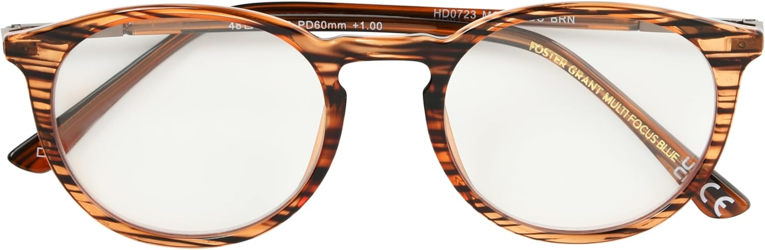 Foster Grant unisex-adult Mckay Multifocus Reading Glasses Round reading-glasses