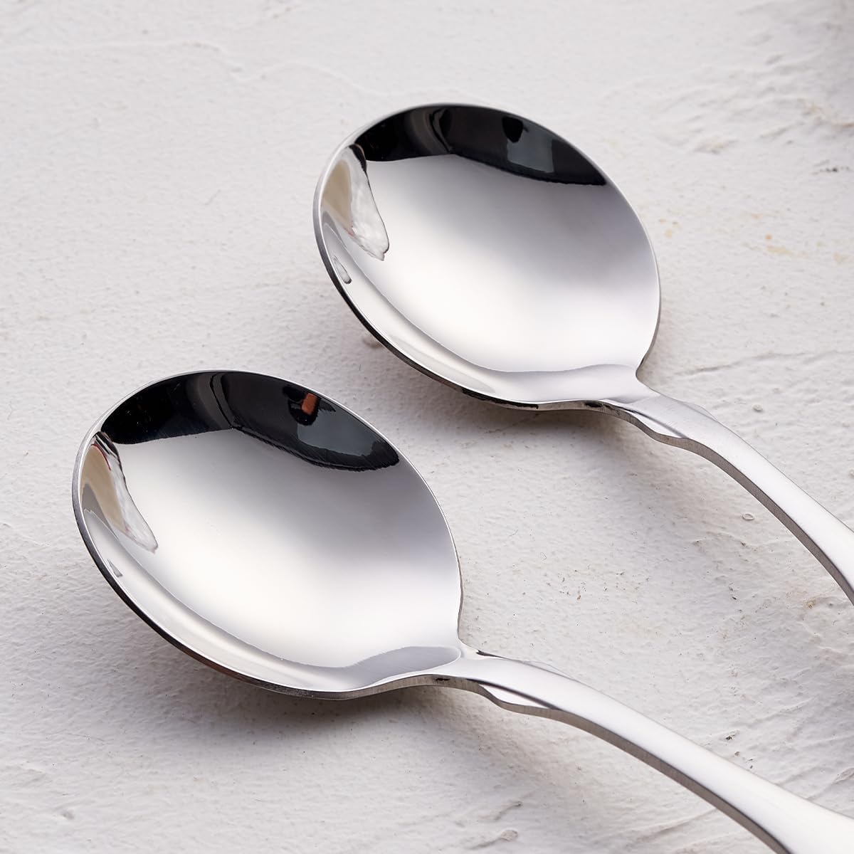 Stainless Steel 6.1' Heavy Duty Round Spoons  Dinner & Table Spoon Set  6-Piece