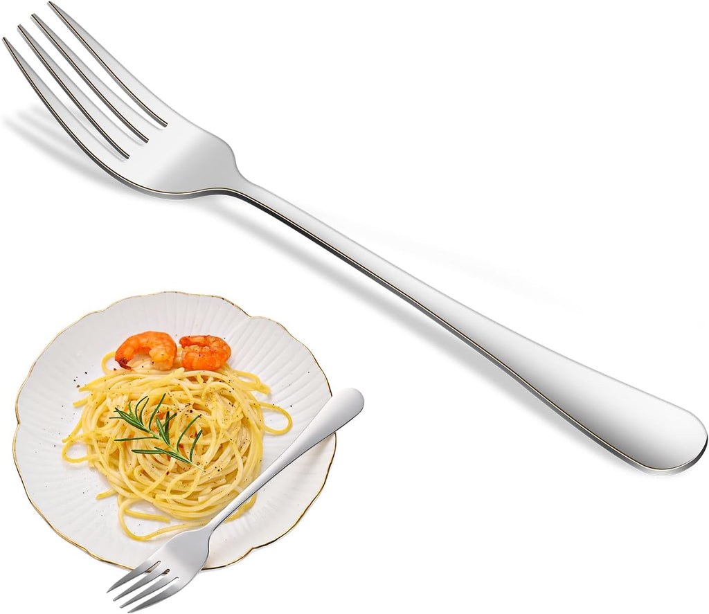 Dinner Forks 8-Piece 8 Inches Stainless Steel Table Fork Dishwasher Safe Flatware Forks Food Grade Mirror Polishing Silverware Main Fork For Home Restaurant Or Hotel
