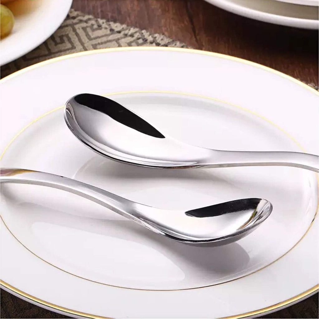 AOOSY Soup Spoons Stainless Steel Korean Spoons Asian Soup Spoon  6.3 Inches Heavy Duty Thick Short Handle Stainless Steel Ramen Spoon for Soup Cereals  Set of 6