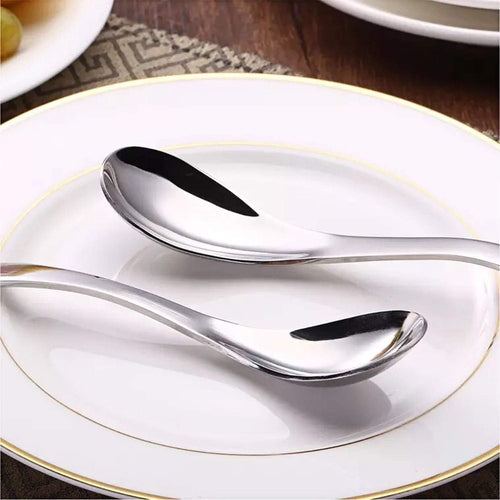 AOOSY Soup Spoons Stainless Steel Korean Spoons Asian Soup Spoon  6.3 Inches Heavy Duty Thick Short Handle Stainless Steel Ramen Spoon for Soup Cereals  Set of 6