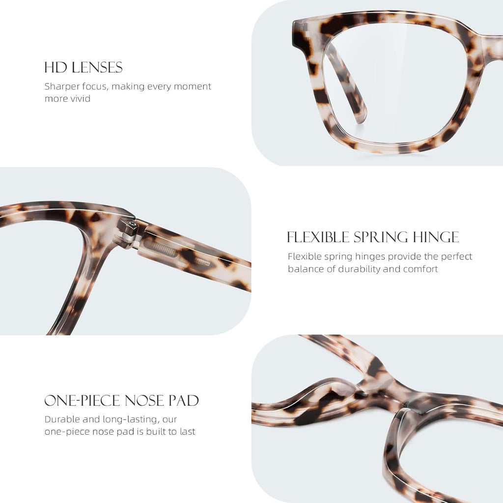 Reading Glasses for Women Men - Blue Light Blocking Magnifying Readers Oprah Square Anti-Glare Computer Eyeglasses