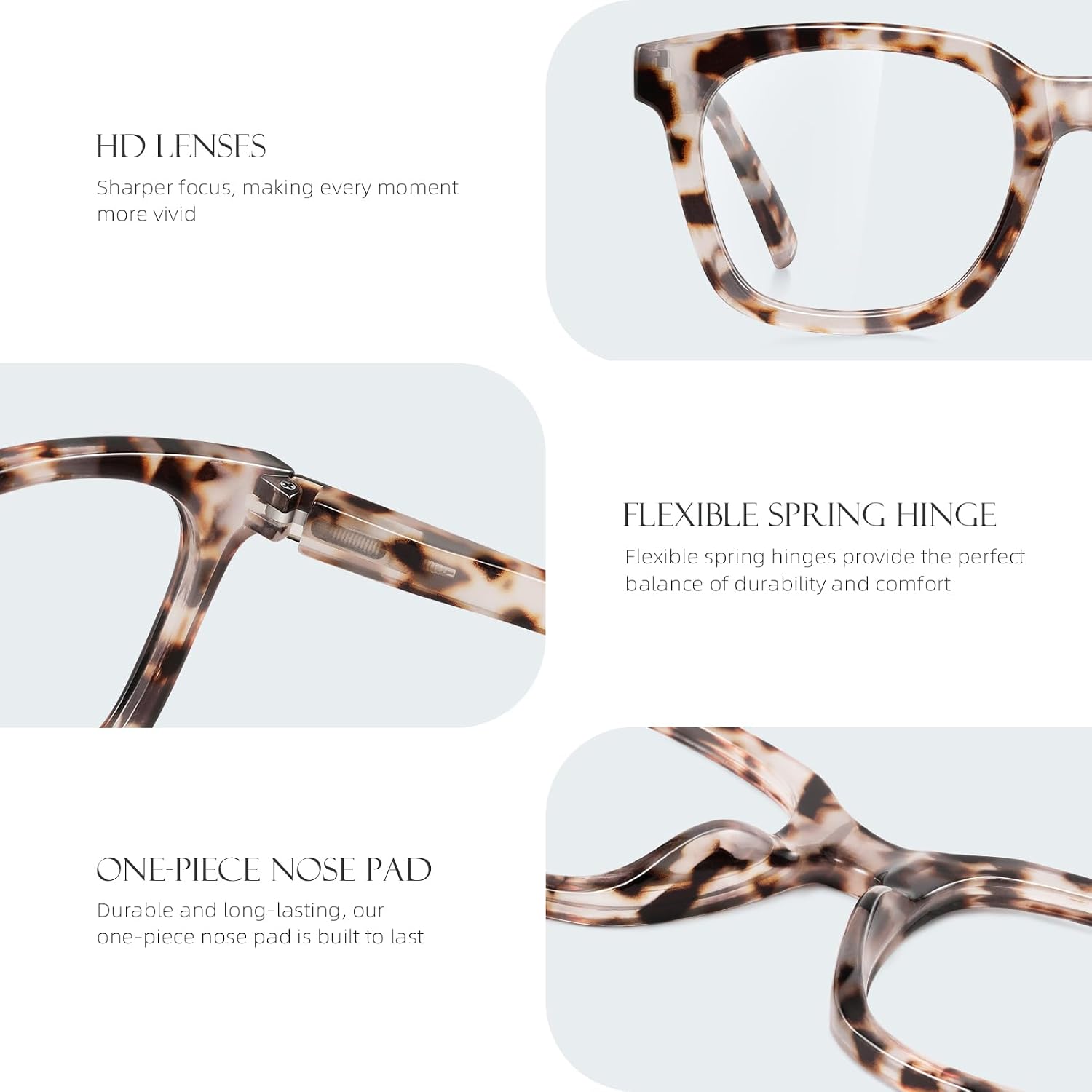 Reading Glasses for Women Men - Blue Light Blocking Magnifying Readers Oprah Square Anti-Glare Computer Eyeglasses