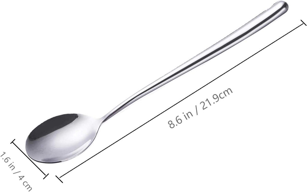 Stainless Steel Soup Spoons Long Handled Spoons Silver Pack of 5
