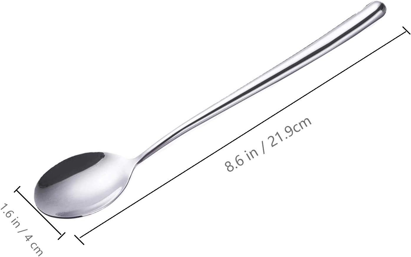 Stainless Steel Soup Spoons Long Handled Spoons Silver Pack of 5