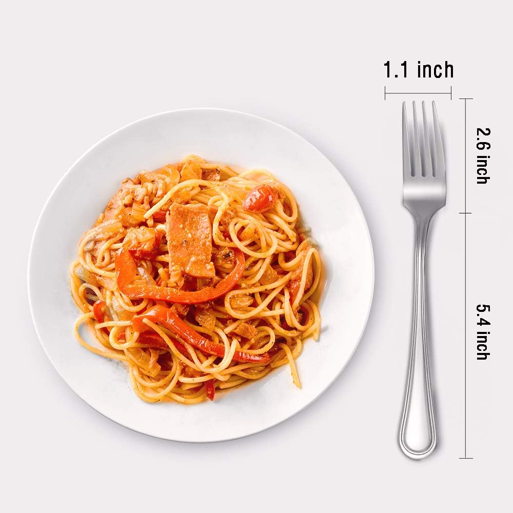 Snamonkia Set of 12 Dinner Forks Stainless Steel  8 Inches  18/0 Large Table Forks for Salad Steak Spaghetti