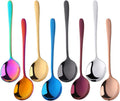 8-pieces Metal Round Soup Spoon 7.4-Inch Metal Korean Dinner Spoon Stainless Steel Table Spoons by Buyer Star