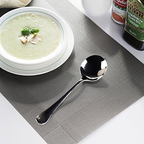 Soup Spoons  Wholesale Spoons Silverware  Round Stainless Steel Spoon Set of 8