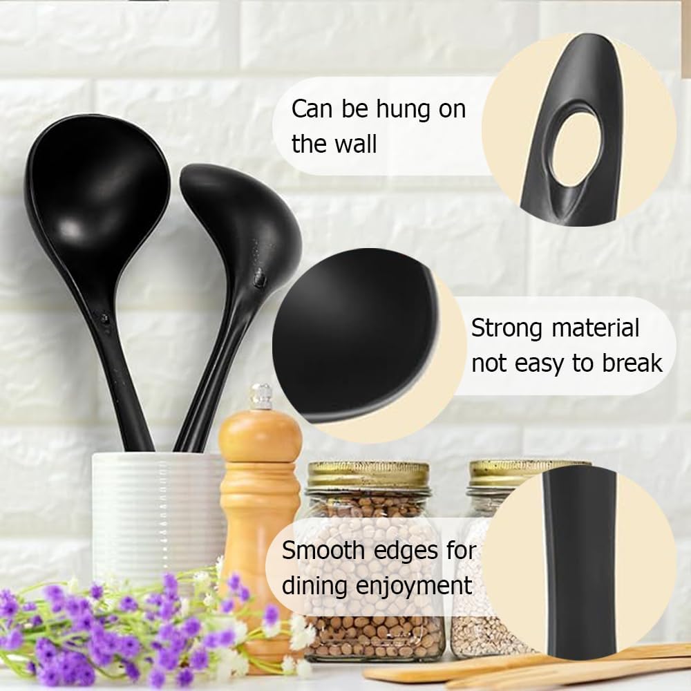 Large Plastic Serving Spoons Disposable Heavy Duty Serving Spoons Long Handle Scoop Soup Rice Ladle for Party Catering Buffet Restaurant 20 Pieces