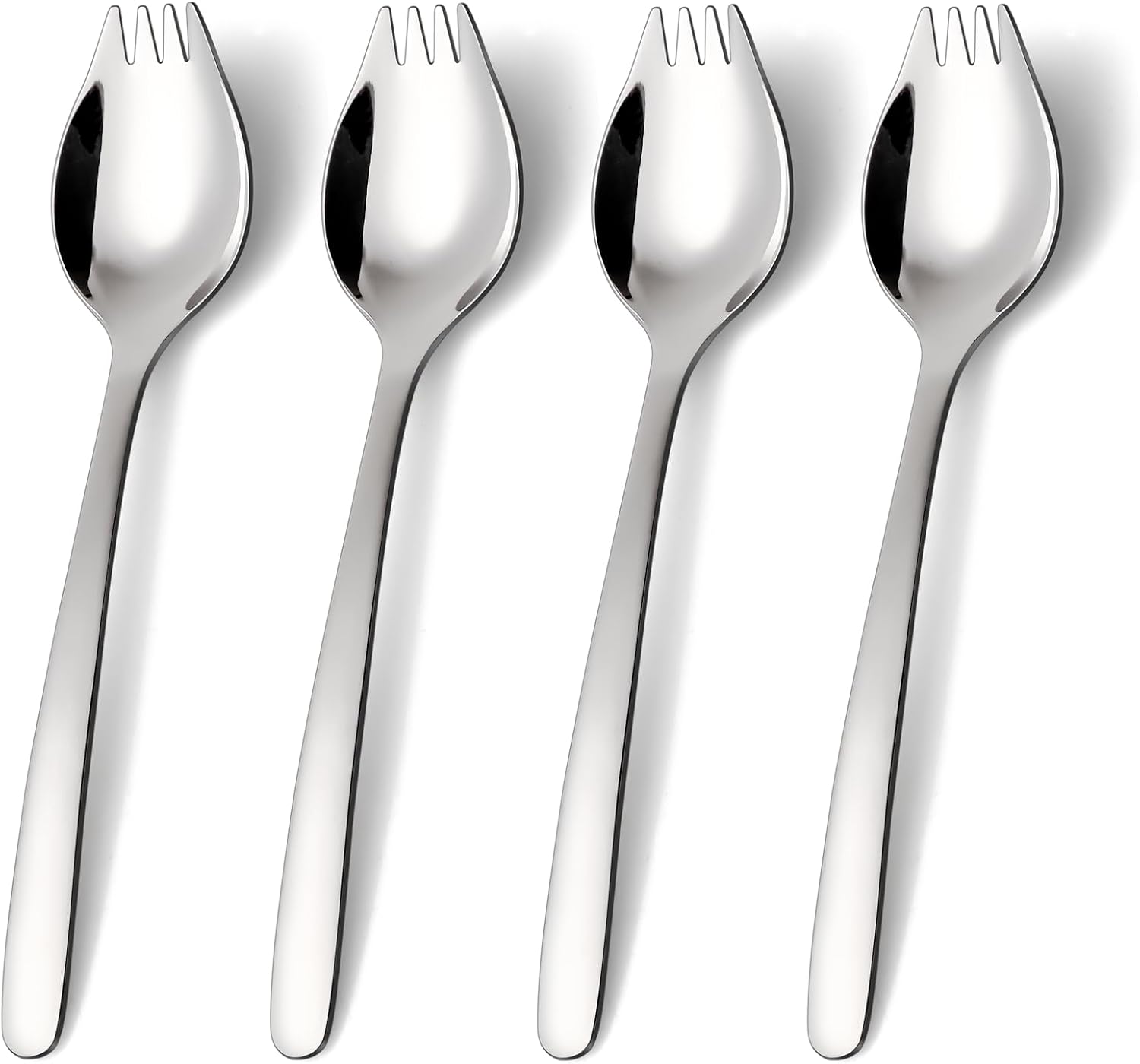 Lovingly Yours 7-inch Spork Stainless Steel  Reusable Metal Sporks  Set of 4