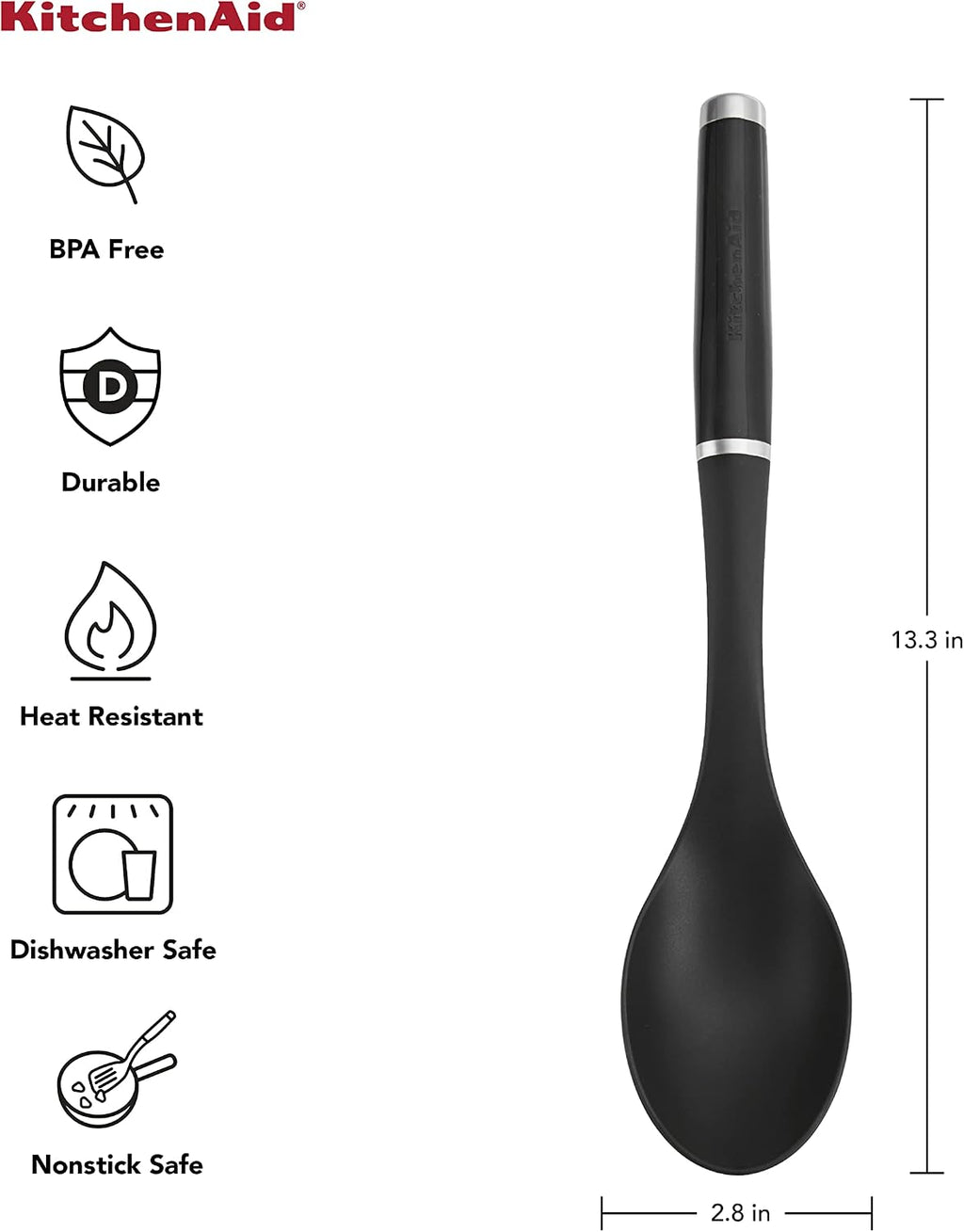 KitchenAid KE003OHOBA Classic Basting Spoon  One Size  Black