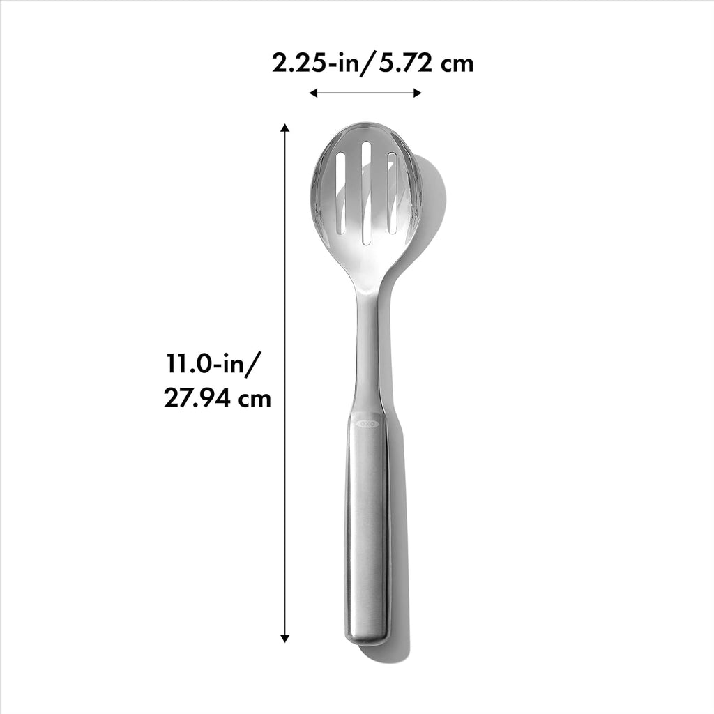 Stainless Steel Slotted Serving Spoon – Heavy-Duty Draining Spoon for Pasta  Vegetables  Soups  Stews & Buffet Serving