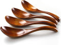 AOOSY Soup Spoons  Wooden Spoons  4 Pieces Japanese Style LightWeight Table Spoon Kitchen Utensil for Adults
