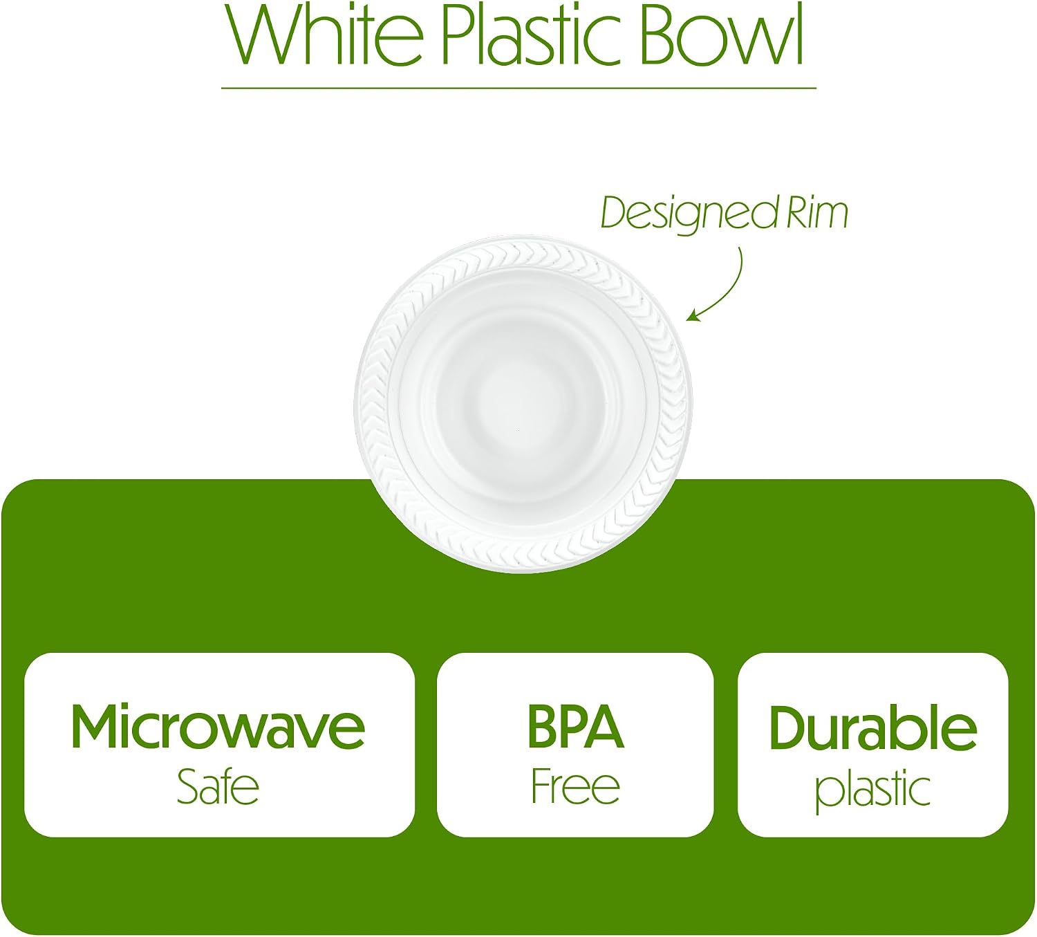 PLASTICPRO 800 PCS White Plastic Bowls 5 oz Premium Quality Light Weight Dishes Disposable Small Plastic Bowls for Dessert Appetizers Soups for Parties Weddings