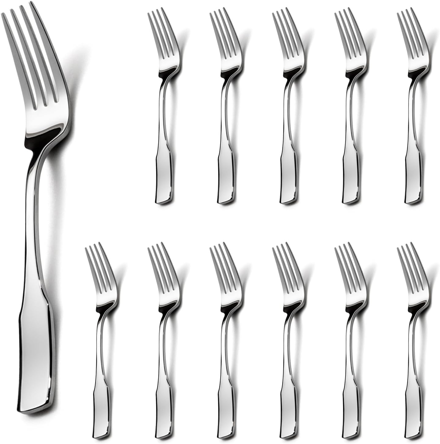 Alata Kate Salad Forks  Set of 12  Stainless Steel Flatware  Mirror Polished Cutlery  Dishwasher Safe