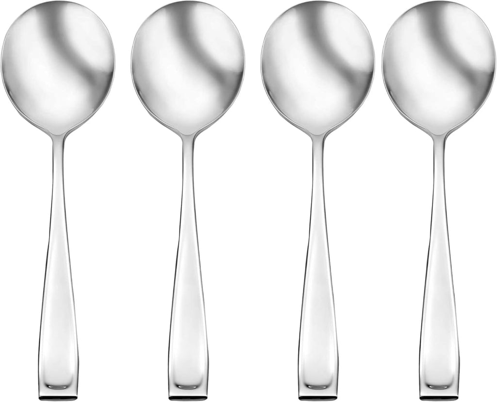 Oneida Moda Fine Flatware Soup  Set Of 4 Spoon  STAINLESS