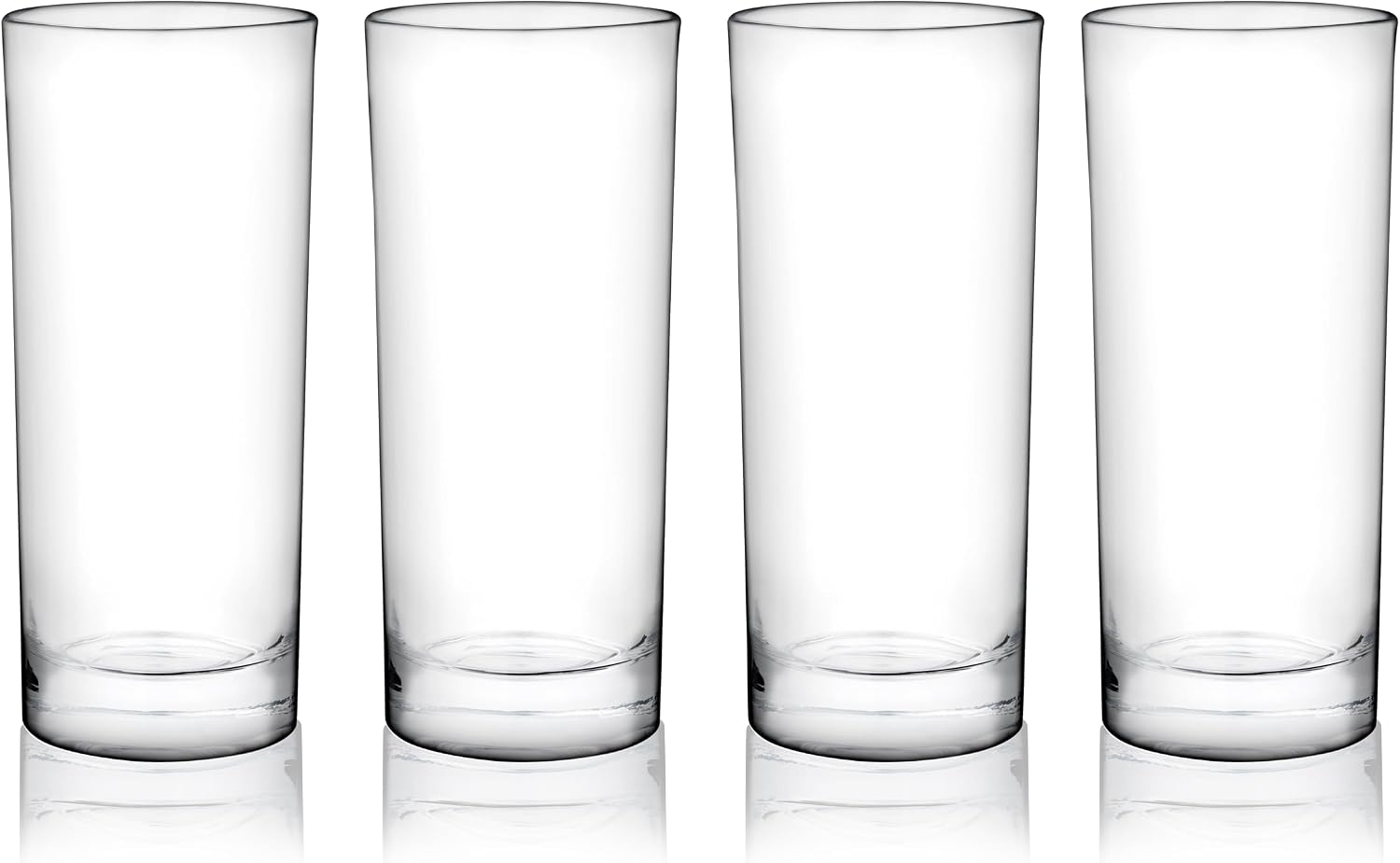 True Highball Glasses  Tall Glass Tumbler for Cocktails  Mojito Iced Tea Juices  Soda Water Drinking Cups  Kitchen Glassware  Home Bar  11 oz Set of 4