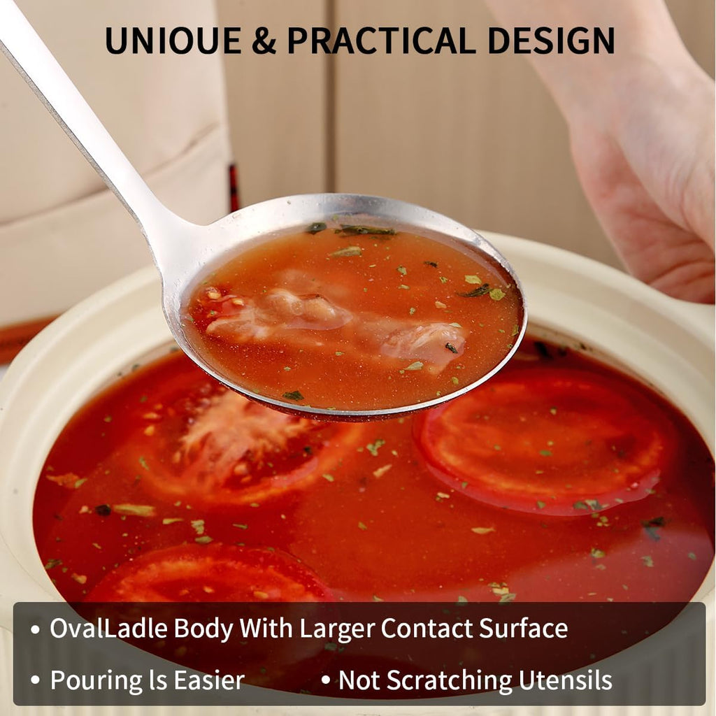 Berglander Stainless Steel Soup Ladle  11.8" Durable Ladel Spoon for Serving or Cooking  Dishwasher Safe  Durable & Rust-Resistant Cooking Utensil