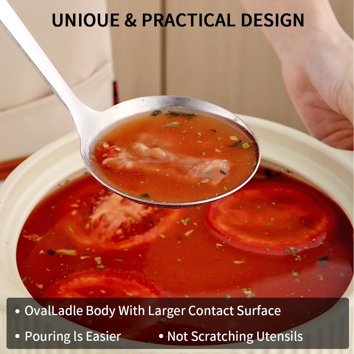 Berglander Stainless Steel Soup Ladle  11.8" Durable Ladel Spoon for Serving or Cooking  Dishwasher Safe  Durable & Rust-Resistant Cooking Utensil