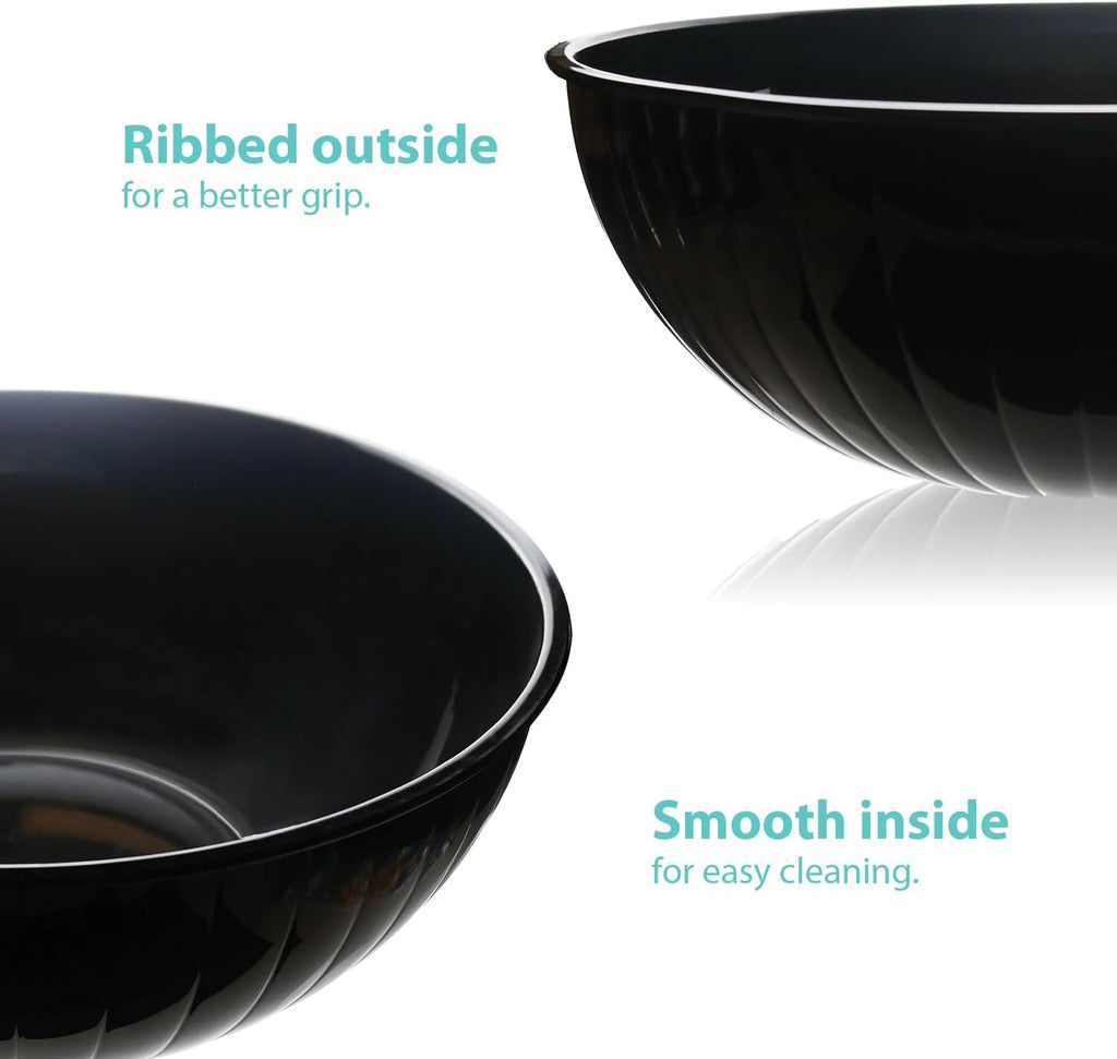Party Essentials Hard Plastic 192-Ounce Serving Bowl  Black