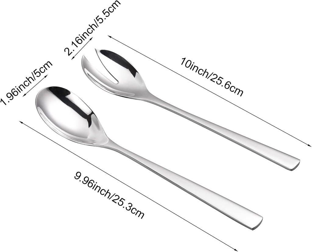 IMEEA Salad Servers 18/8 Stainless Steel Salad Serving Set Salad Fork and Spoon  10-Inch