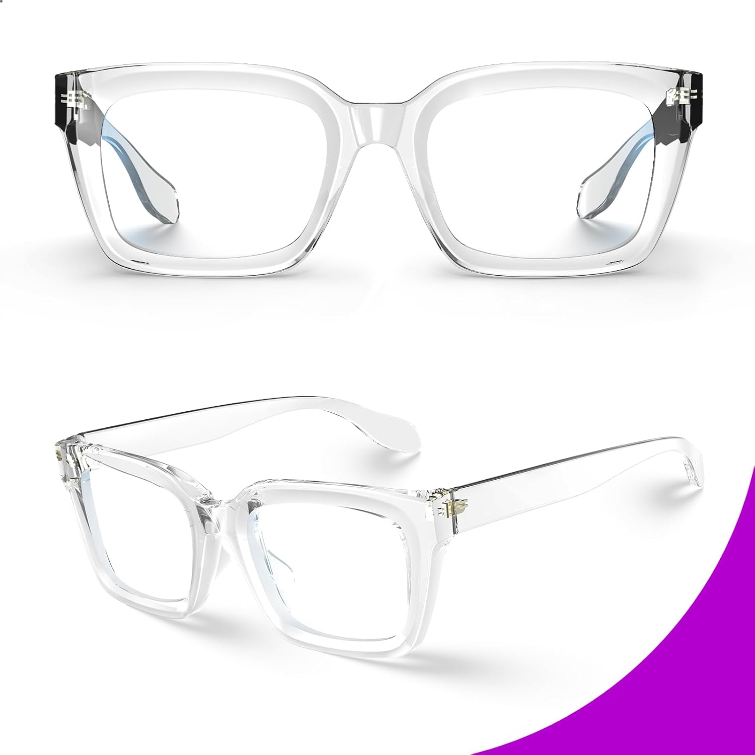 VISOONE Chunky Square Blue Light Blocking Glasses with Anti Computer Glare for Working Women Men MONTANA