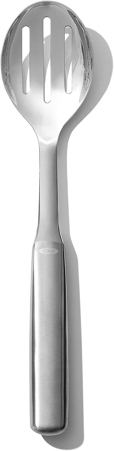 Stainless Steel Slotted Serving Spoon – Heavy-Duty Draining Spoon for Pasta  Vegetables  Soups  Stews & Buffet Serving