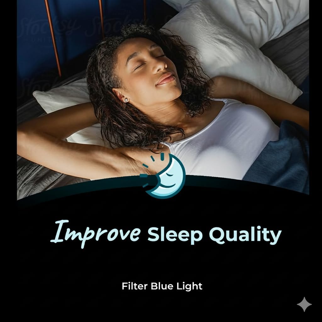 100% Blue Light Blocking Glasses - Women + Men - Better Sleep - Anti Eye Strain Protection - Computer Screens Gaming