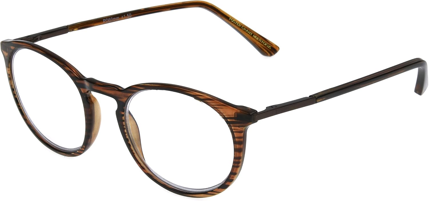 Foster Grant unisex-adult Mckay Blue Light Multifocus Reading Glasses Round reading-glasses